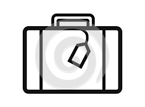 Baggage suitcase travel bag vector icon