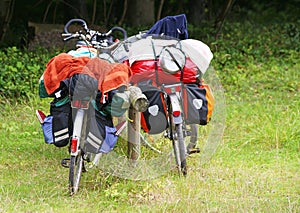 Baggage on touring bikes