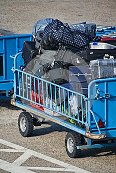 Baggage trolley at airport