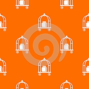 Baggage trolley pattern vector orange