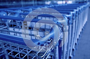 Baggage Trollies in row