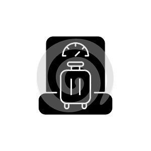 Baggage weight black glyph icon