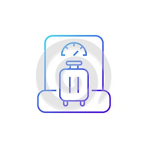 Baggage weight gradient linear vector icon