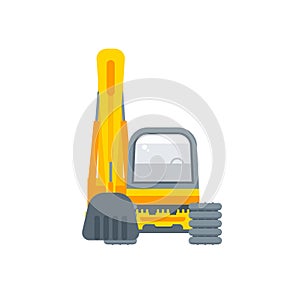 Bagger illustration front view in flat style