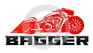 Bagger Motorcycle vector emblem design.