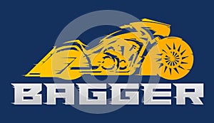 Bagger Motorcycle vector emblem design.