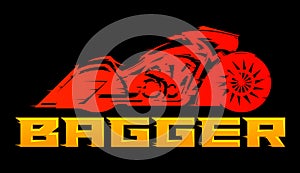 Bagger Motorcycle vector emblem design.