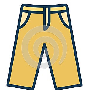 Baggy trouser Isolated Vector Icon that can be easily modified or edit