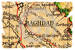 Baghdad old map photo