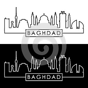 Baghdad skyline. Linear style.