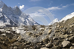 Baghirathi Parbat and Gangotri glacier