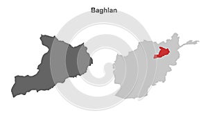 Baghlan outline map
