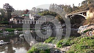 Bagmati River and a Hindu Temple in Nepal