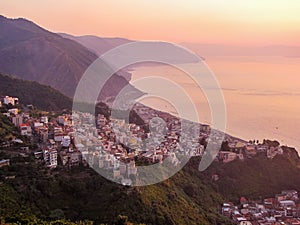 Bagnara Calabra at sunset
