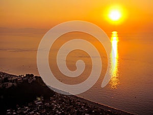 Bagnara Calabra at sunset