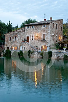 Bagno Vignoni hot springs, thermal waters, Tuscany
