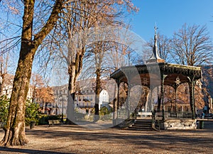 Bandstand in a park in BagnÃÂ¨re de Luchon, Haute Garonne, Occitanie, France photo