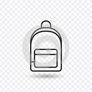 Bagpack Icon Line. Stock vector illustration isolated on white background photo