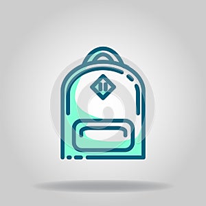 Bagpack icon or logo in twotone