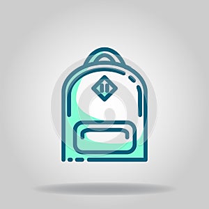Bagpack icon or logo in twotone photo