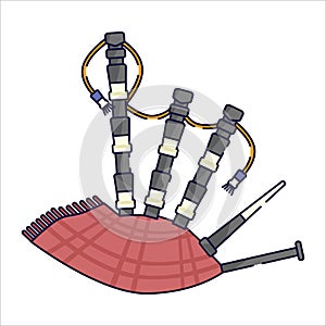 Bagpipe filled-outline clip art