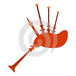 Bagpipe icon, flat style