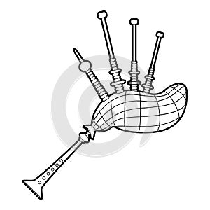 Bagpipe icon, outline style