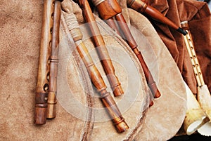 Bagpipe from Scotland over white