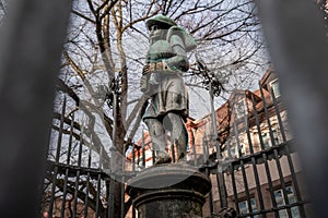 Bagpiper Fountain (Dudelsackpfeiferbrunnen) at Unschlittplatz Square - Nuremberg, Bavaria, Germany