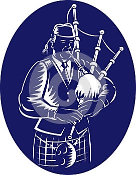 Bagpiper Scottish Great Highland Bagpipe