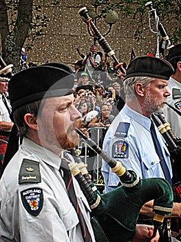 Bagpipers Playing Bagpipes