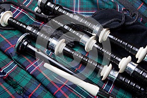 Bagpipes on kilt