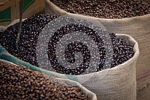 Bags of coffee beans for sale