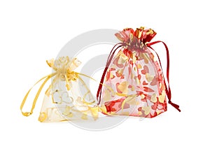 Bags for gifts on a white background