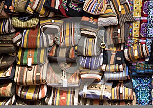 Bags at market stall