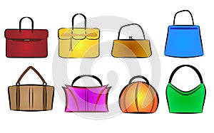 Bags and purses vector illustration