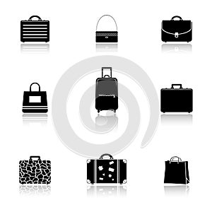 Bags and suitcases icons