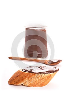 Baguette with cocolate spread