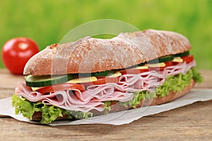 Baguette with ham