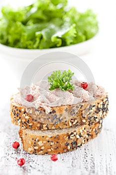 Baguette with liverwurst