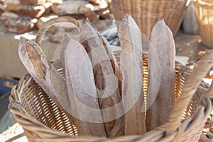 Baguette loaves - food market