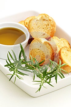 Baguette and olive oil