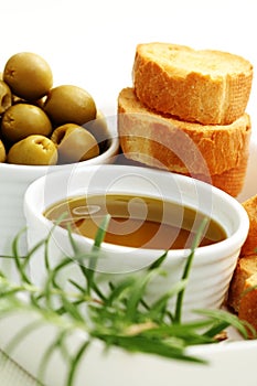 Baguette and olive oil