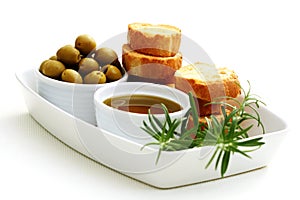 Baguette and olive oil