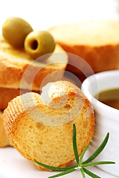 Baguette and olive oil