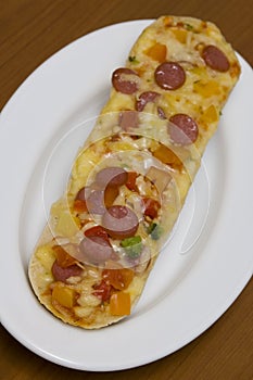 Baguette with pepperoni