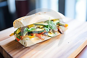 baguette sandwich with grilled vegetables