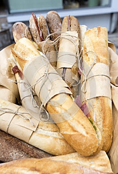 Baguette sandwiches