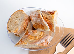 Baguette served with serving pieces photo