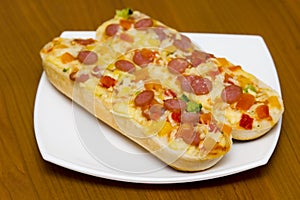 Baguettes with pepperoni
